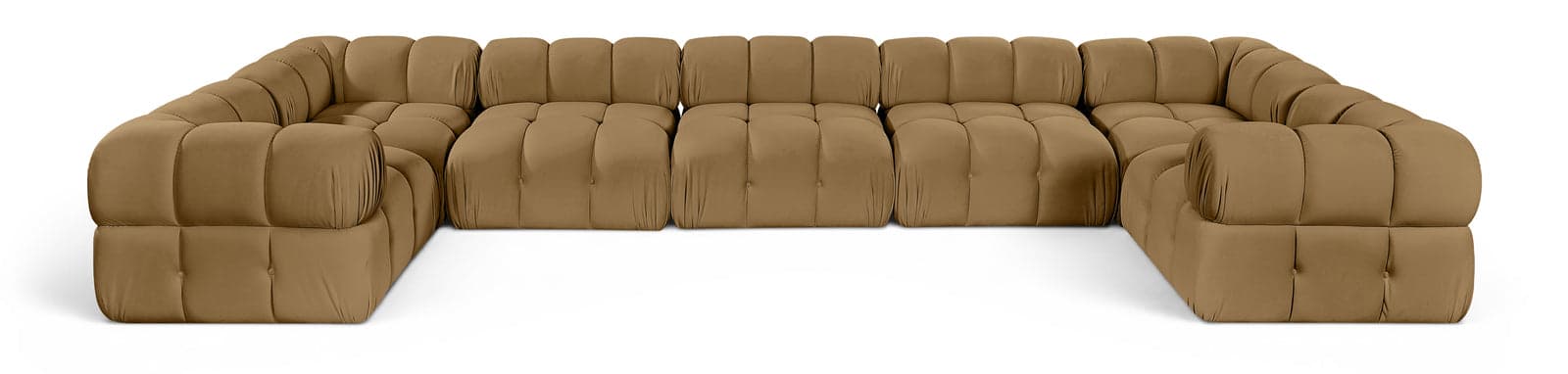Camden Saddle Velvet Performance Fabric Upholstered Sectional, 7-Piece (Style 6) — Vista 1 (1/3)