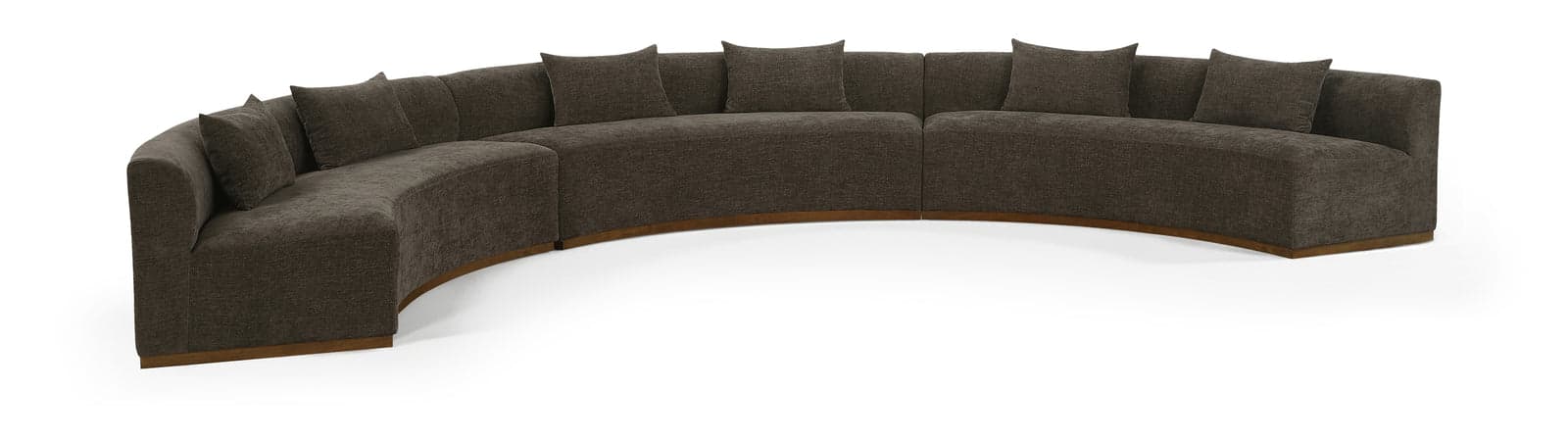 Orla 221.25" Brown Chenille Fabric Upholstered Sectional, 3-Piece — Vista 1 (1/3)