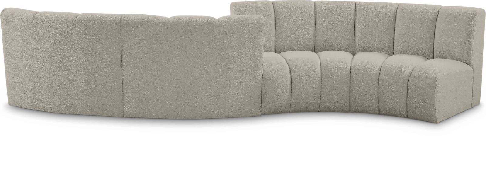 Isolde 154" Brown Boucle Fabric Upholstered Sectional, 4-Piece — Vista 1 (1/3)