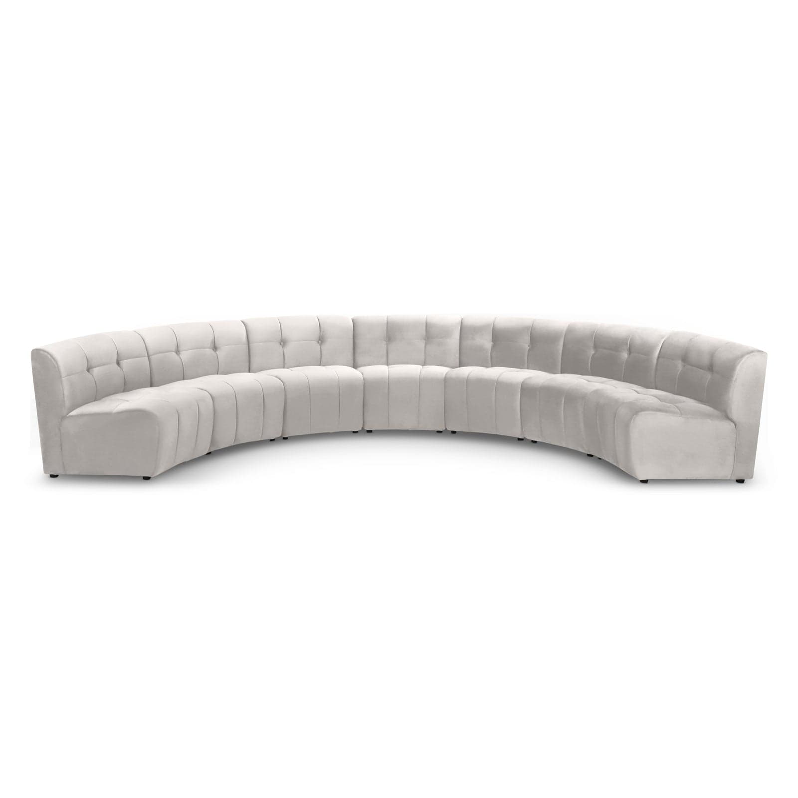 Kira 169.5" Cream Velvet Upholstered Sectional, 7-Piece — Vista 1 (1/3)
