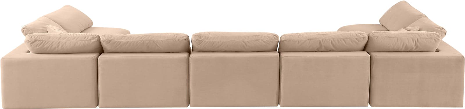 Farrah 197" Beige Velvet Upholstered Sectional, 7-Piece — Vista 1 (1/3)