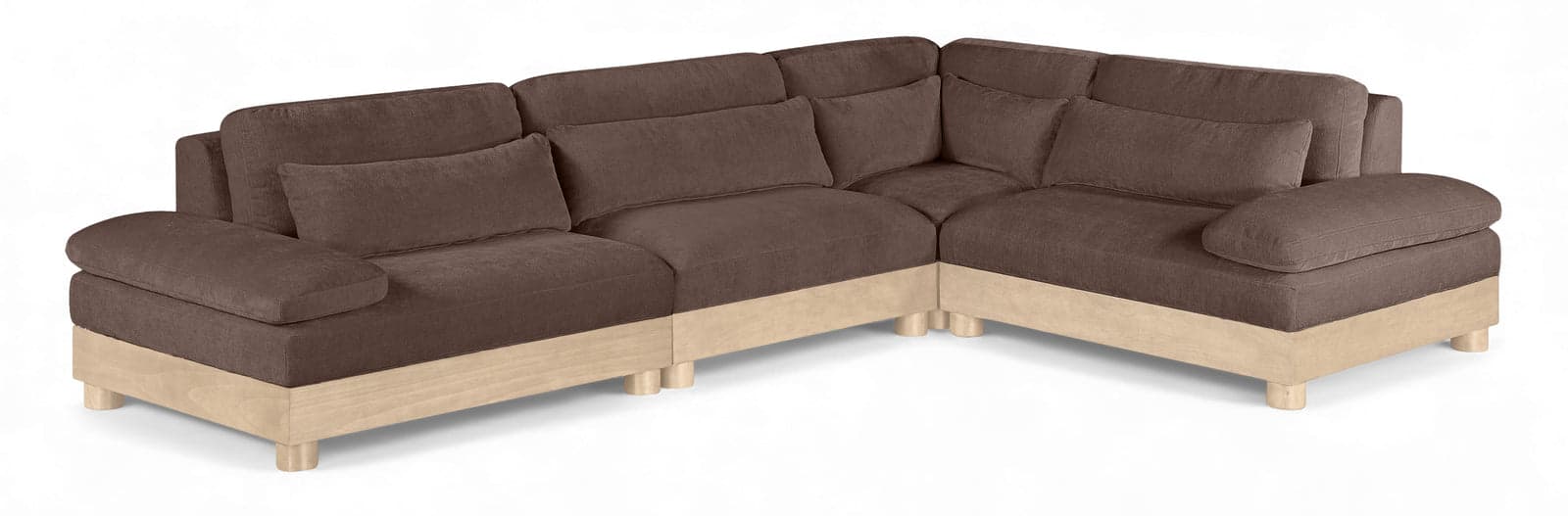 Kira 127.75" Brown Chenille Fabric Upholstered Modular Sectional, 4-Piece — View 1 (1/3)