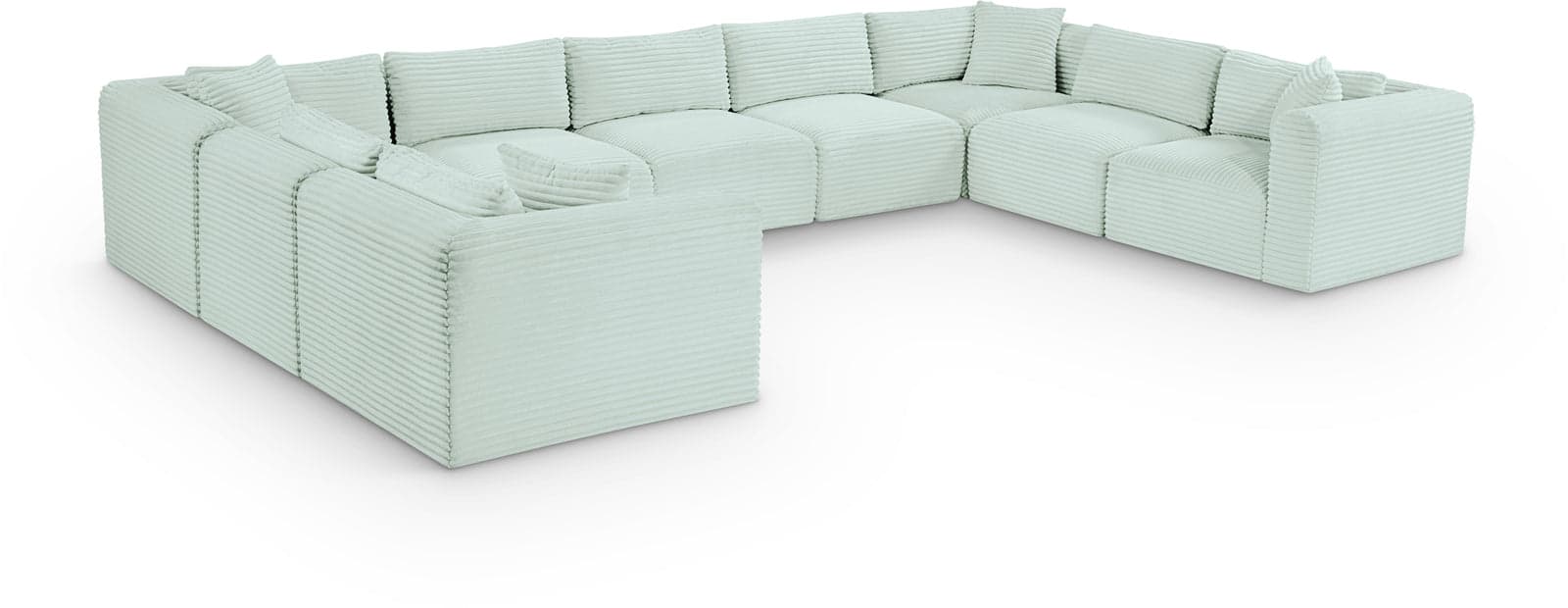Faye 171" Mint Corduroy Performance Fabric Upholstered Sectional, 9-Piece — Vista 1 (1/3)