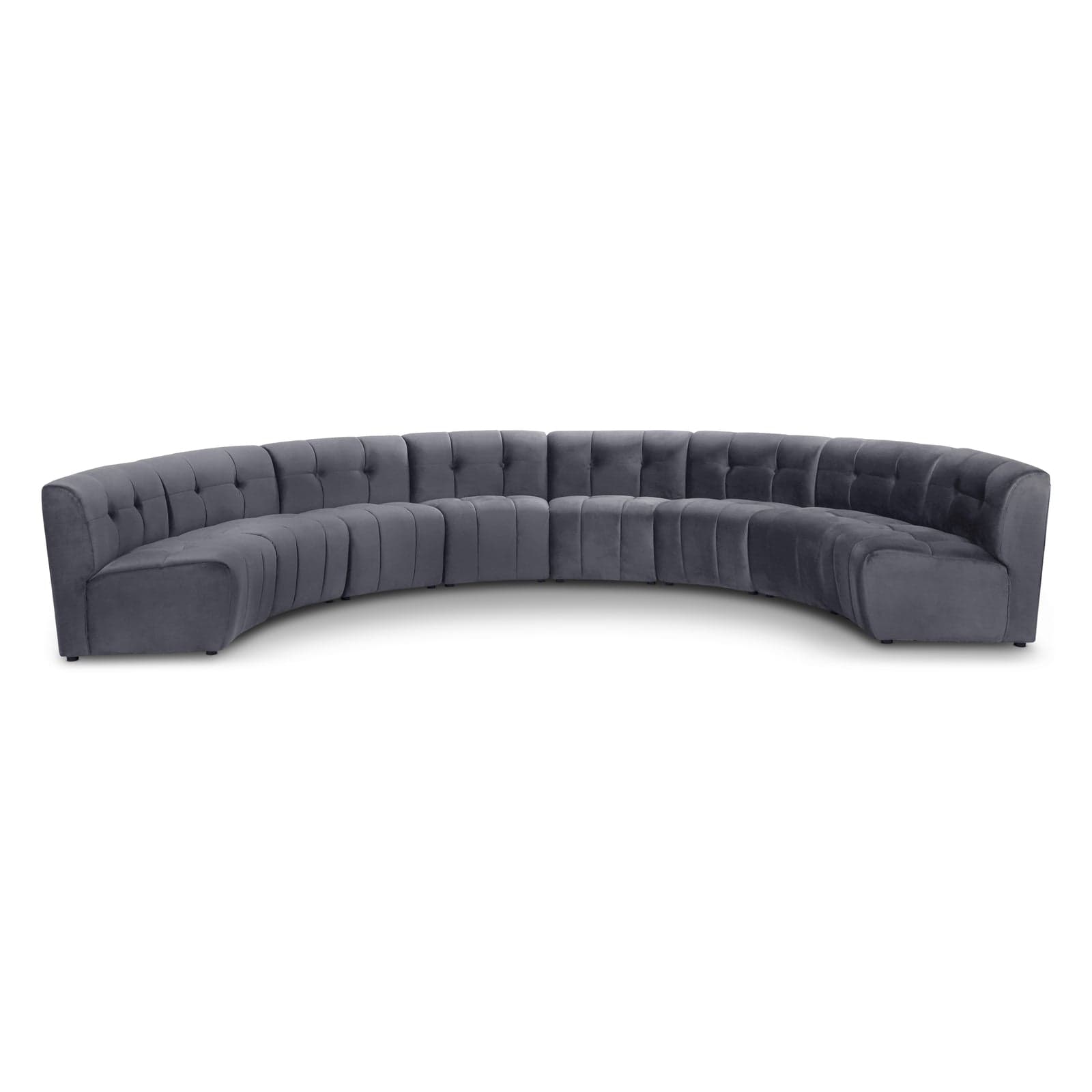 Kira 174.5" Grey Velvet Upholstered Sectional, 8-Piece — Vista 1 (1/3)