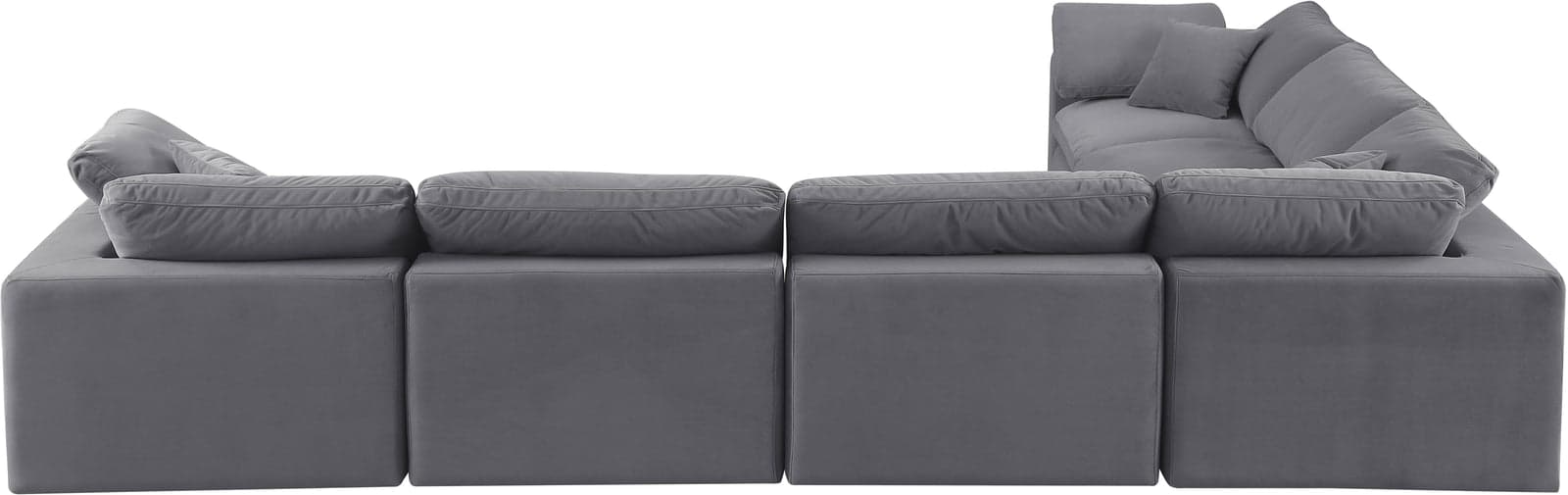 Farrah 158" Grey Velvet Upholstered Sectional, 6-Piece — View 1 (1/3)