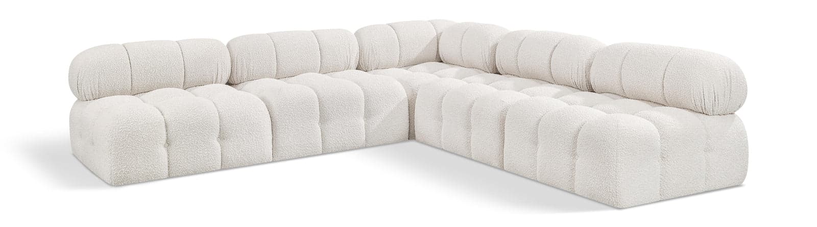 Darcy 102" Cream Boucle Fabric Upholstered Sectional, 5-Piece — View 1 (1/3)