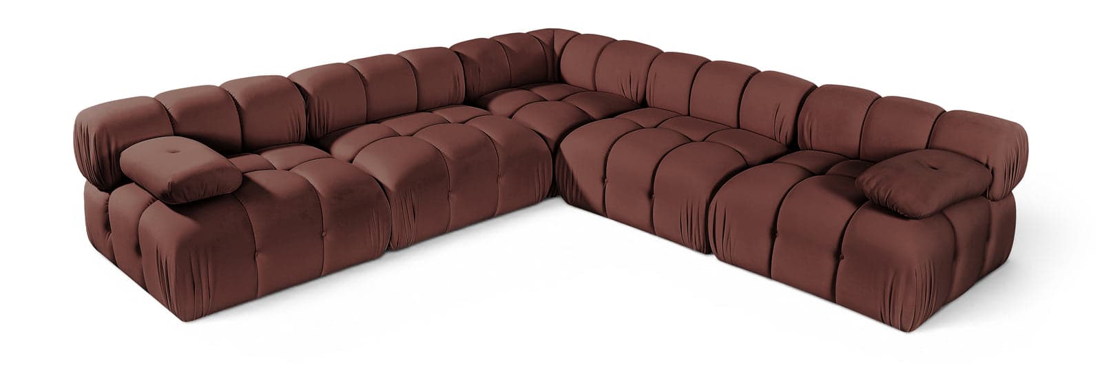 Camden Rose Velvet Performance Fabric Upholstered Sectional, 5-Piece (Style 2) — Vista 1 (1/3)