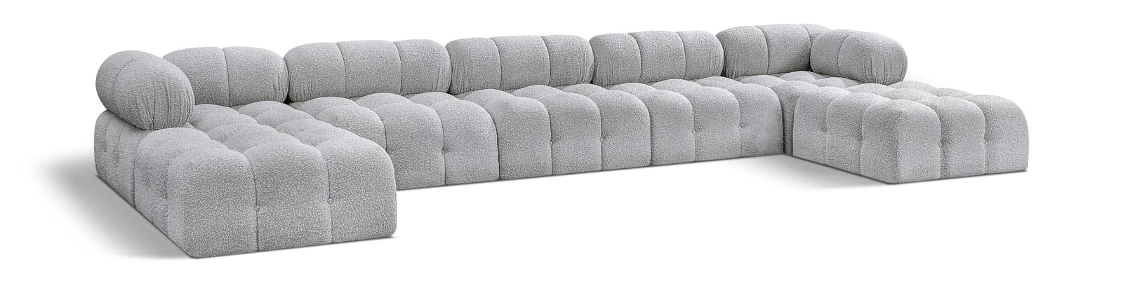 Darcy 170" Grey Boucle Fabric Upholstered Sectional, 7-Piece (Style 2) — Vista 1 (1/3)
