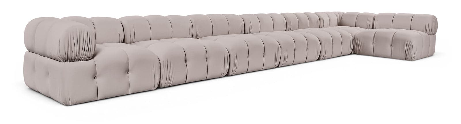 Camden Beige Velvet Performance Fabric Upholstered Sectional, 7-Piece (Style 5) — View 1 (1/3)