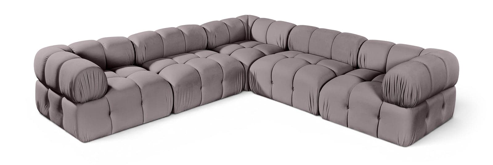 Camden Taupe Velvet Performance Fabric Upholstered Sectional, 5-Piece (Style 3) — Vista 1 (1/3)