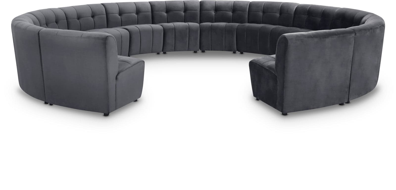Kira 177.5" Grey Velvet Upholstered Sectional, 14-Piece — Vista 1 (1/3)