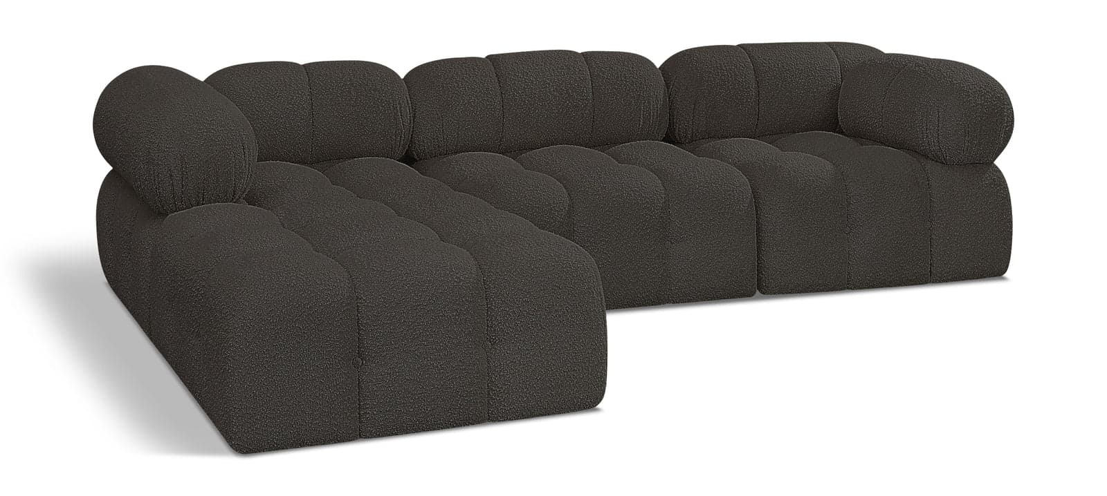 Darcy 102" Brown Boucle Fabric Upholstered Sectional, 4-Piece (Style 2) — Vista 1 (1/3)