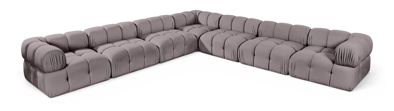 Camden Taupe Velvet Performance Fabric Upholstered Sectional, 7-Piece — Vista 1 (1/3)