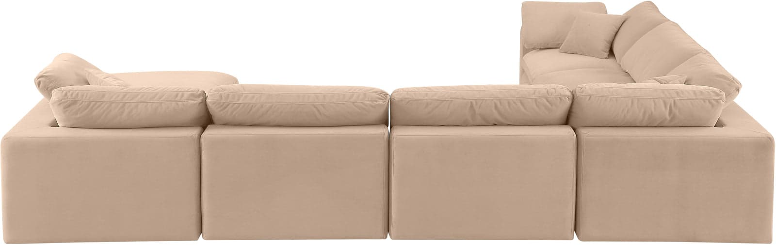 Farrah 158" Beige Velvet Upholstered Sectional, 7-Piece — View 1 (1/3)