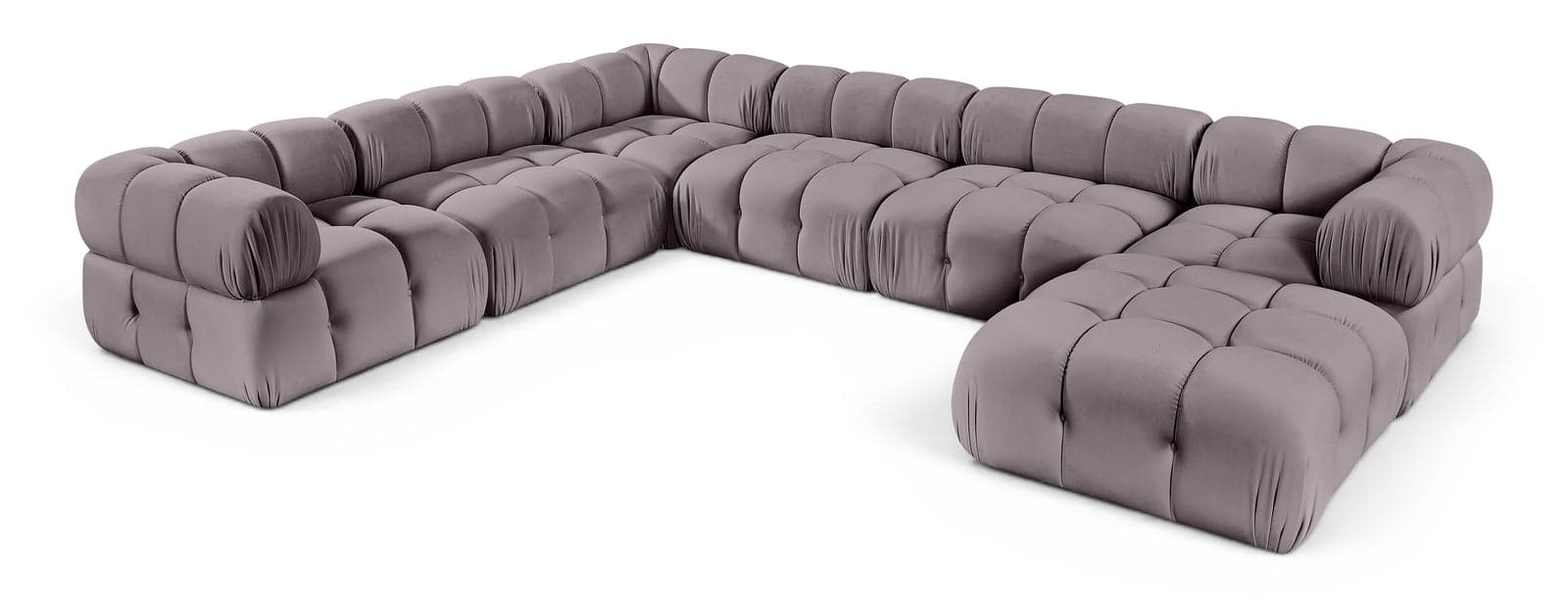 Camden Taupe Velvet Performance Fabric Upholstered Sectional, 7-Piece (Style 7) — Vista 1 (1/3)
