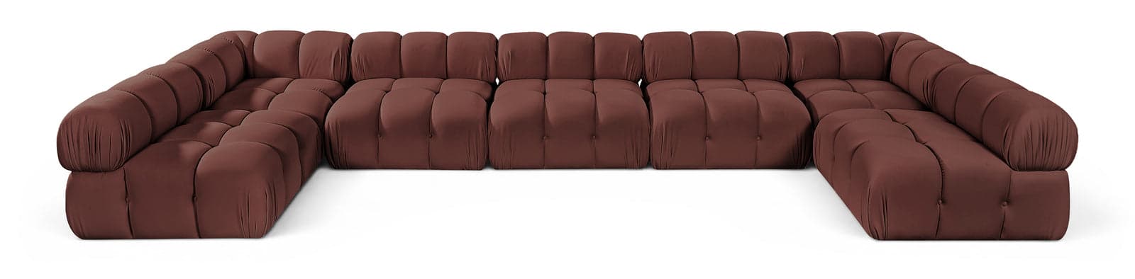 Camden Rose Velvet Performance Fabric Upholstered Sectional, 7-Piece (Style 2) — Vista 1 (1/3)