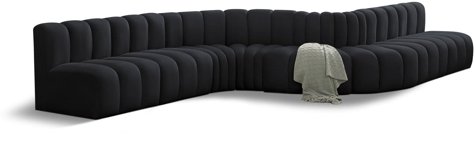 Yara 197" Velvet Upholstered Sectional, 8-Piece — Vista 1 (1/6)