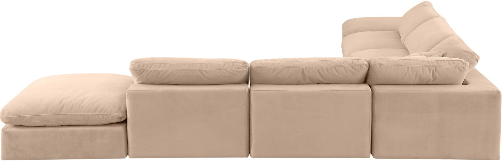 Farrah 157" Beige Velvet Upholstered Sectional, 7-Piece — Vista 1 (1/3)
