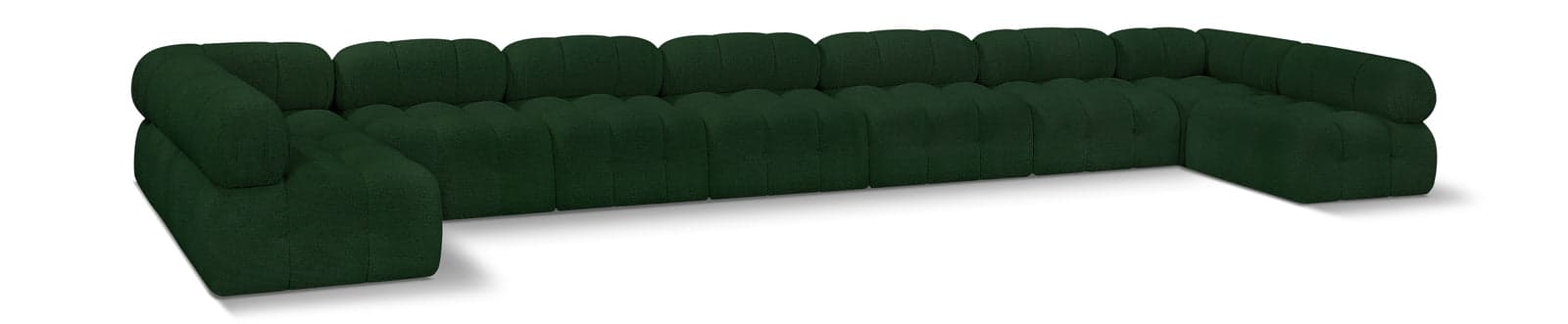 Darcy 204" Green Boucle Fabric Upholstered Sectional, 9-Piece — Vista 1 (1/3)