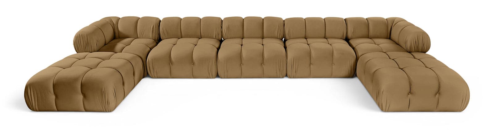 Camden Saddle Velvet Performance Fabric Upholstered Sectional, 7-Piece (Style 3) — Vista 1 (1/3)