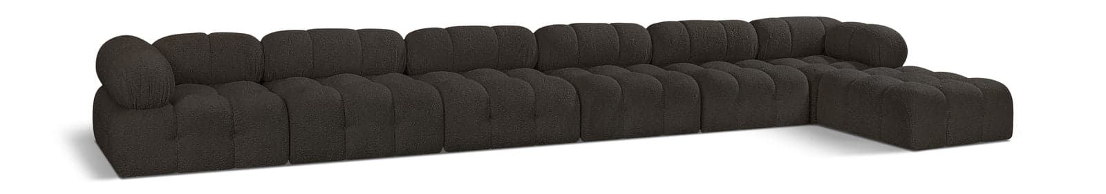 Darcy 204" Brown Boucle Fabric Upholstered Sectional, 7-Piece (Style 2) — Vista 1 (1/3)