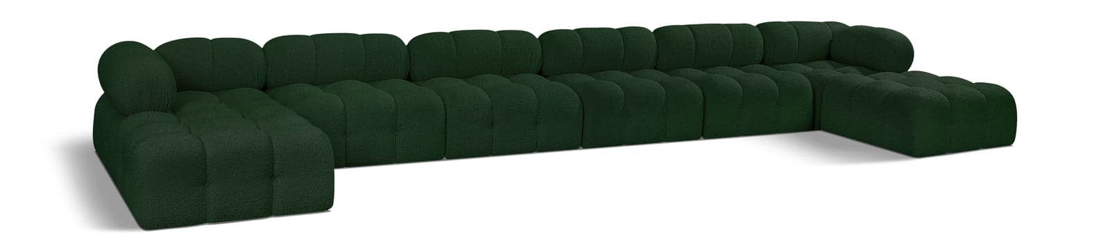 Darcy 204" Green Boucle Fabric Upholstered Sectional, 8-Piece — View 1 (1/3)