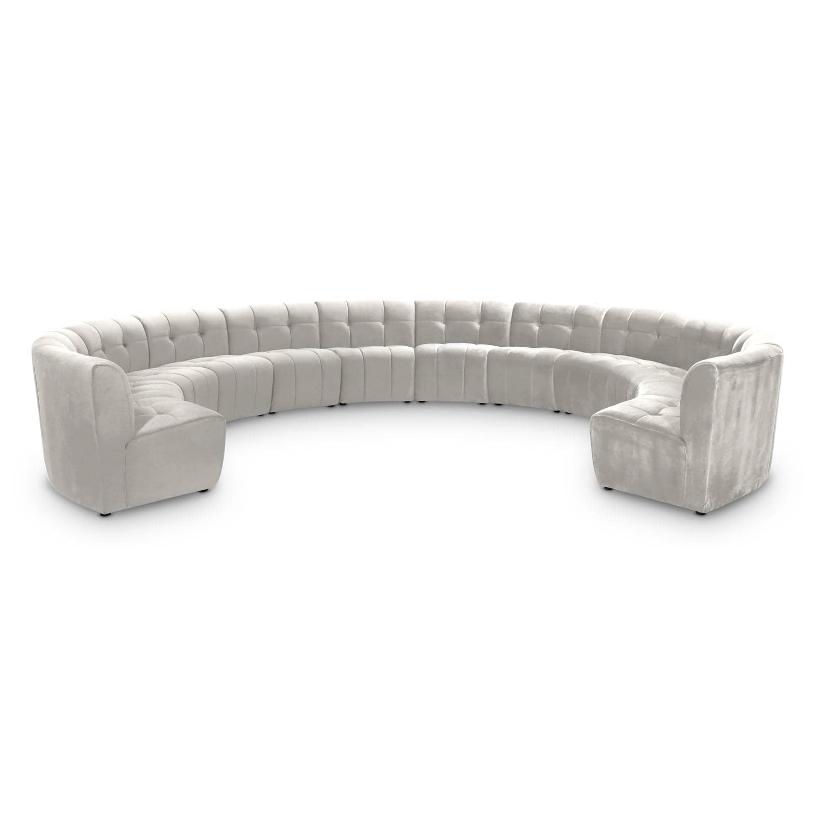 Kira 177.5" Cream Velvet Upholstered Sectional, 12-Piece — Vista 1 (1/3)