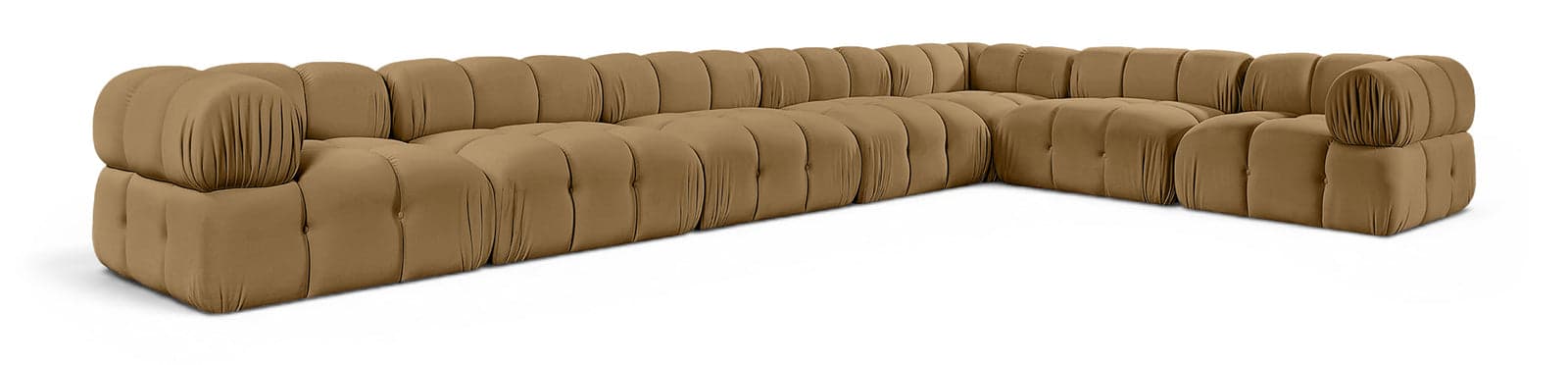Camden Saddle Velvet Performance Fabric Upholstered Sectional, 7-Piece (Style 4) — Vista 1 (1/3)