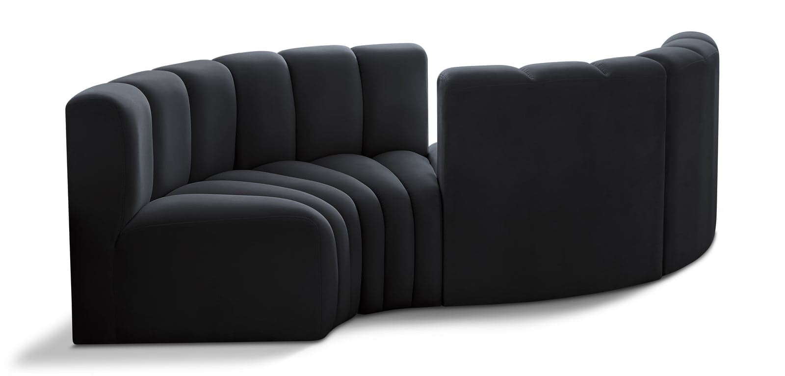 Yara 102" Velvet Upholstered Sectional, 4-Piece — View 1 (1/6)