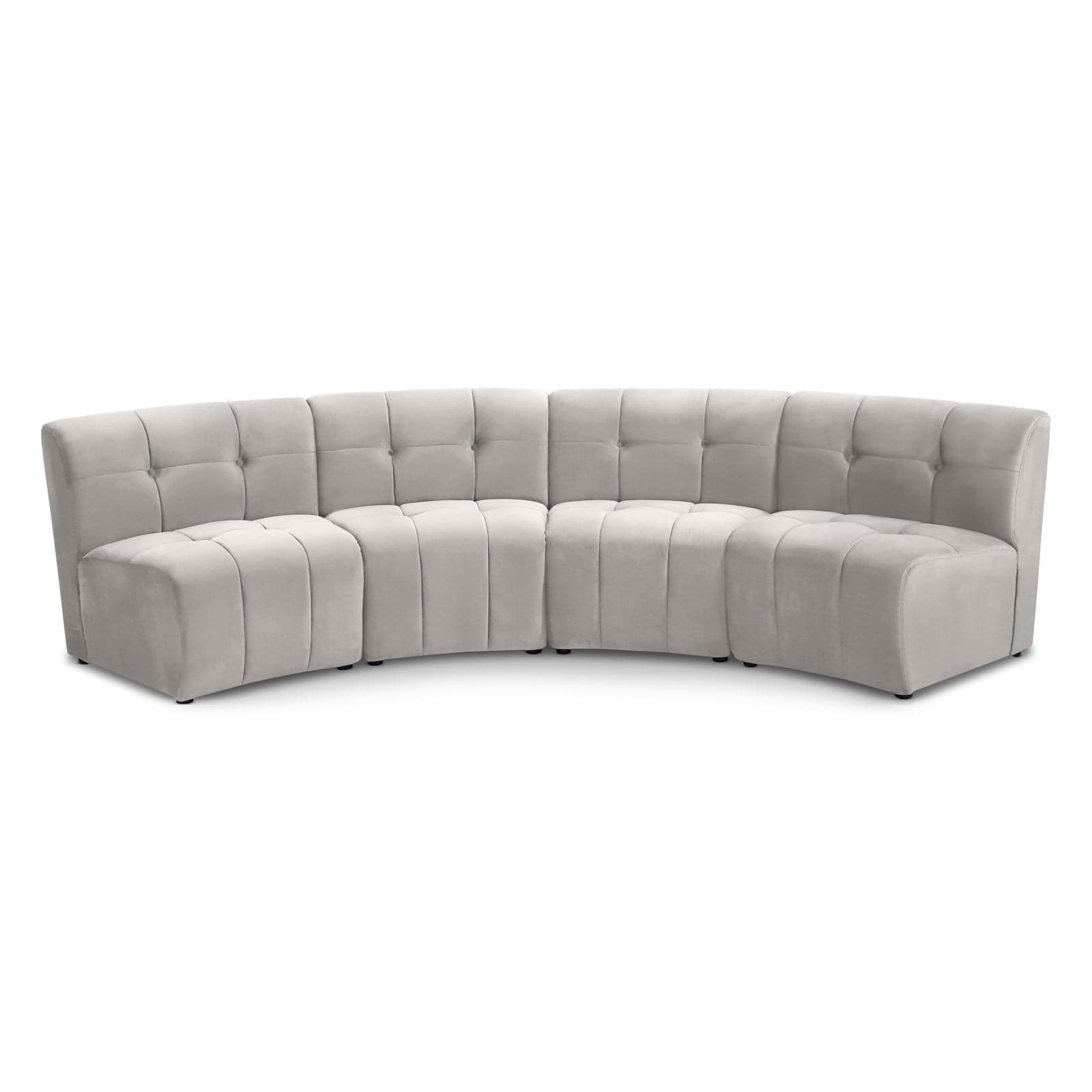 Kira 119.5" Cream Velvet Upholstered Sectional, 4-Piece — Vista 1 (1/3)