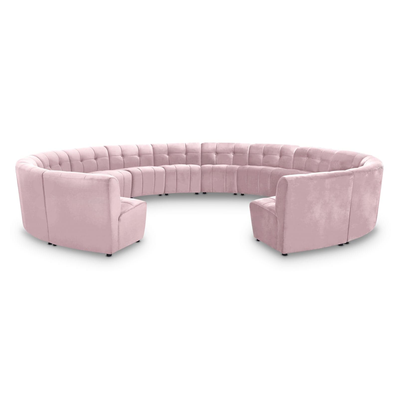 Kira 177.5" Pink Velvet Upholstered Sectional, 14-Piece — Vista 1 (1/3)