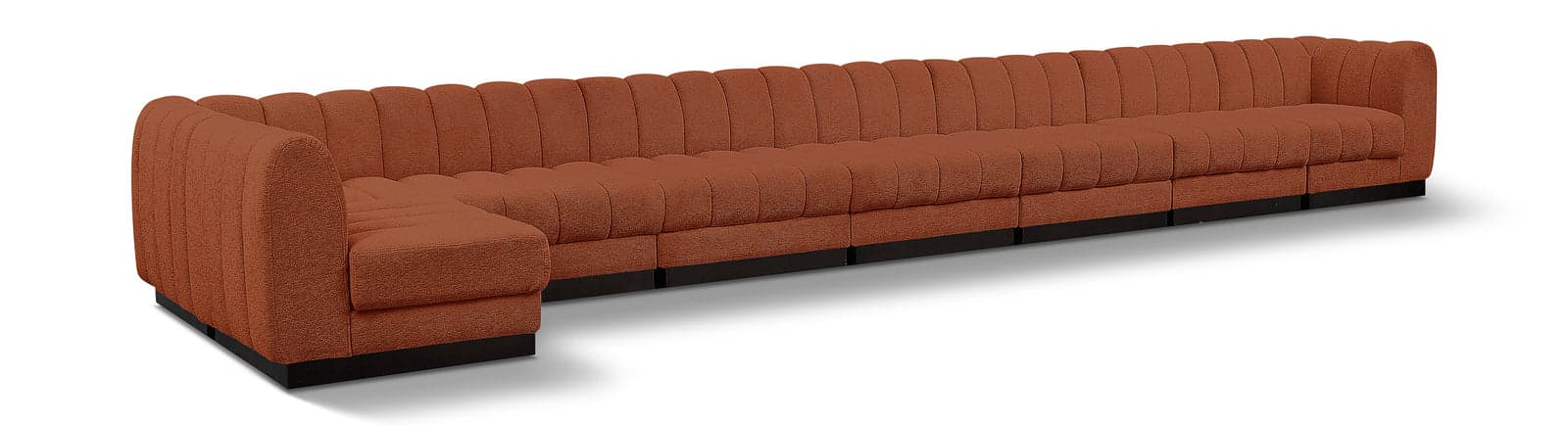 Opal 229" Chenille Fabric Upholstered Sectional, 8-Piece — Vista 1 (1/4)