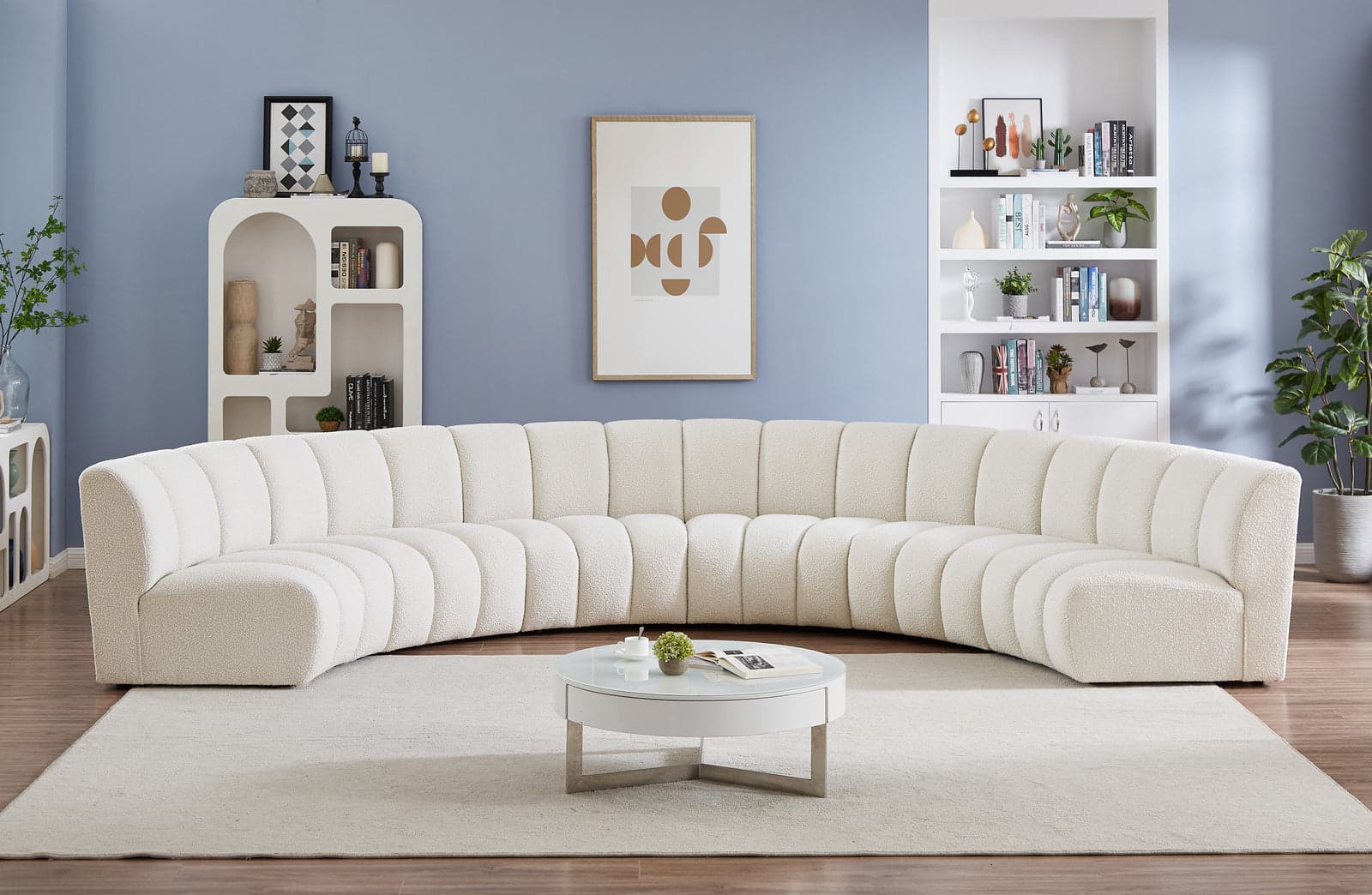 Isolde 176" Cream Boucle Fabric Upholstered Sectional, 6-Piece — Vista 1 (1/3)