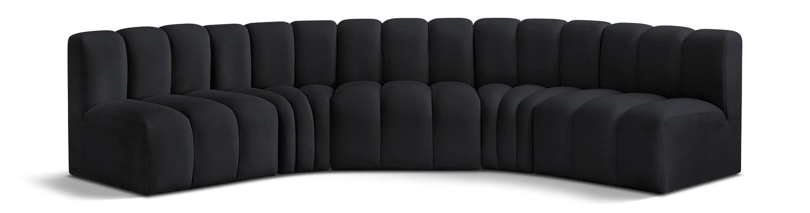 Yara 133" Velvet Upholstered Sectional, 5-Piece — Vista 1 (1/6)