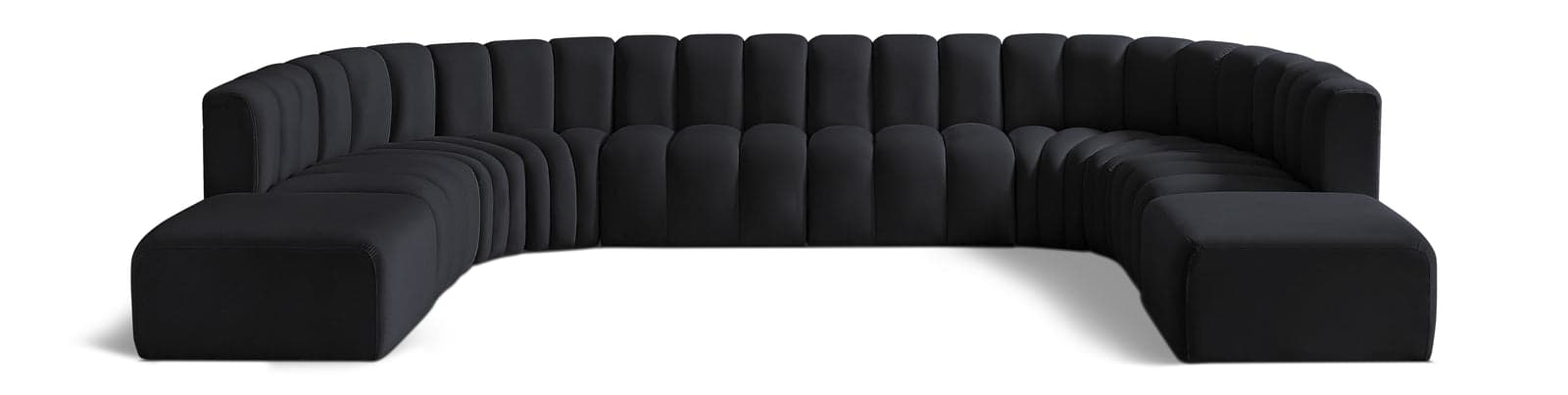 Yara 161" Velvet Upholstered Sectional, 10-Piece — View 1 (1/6)