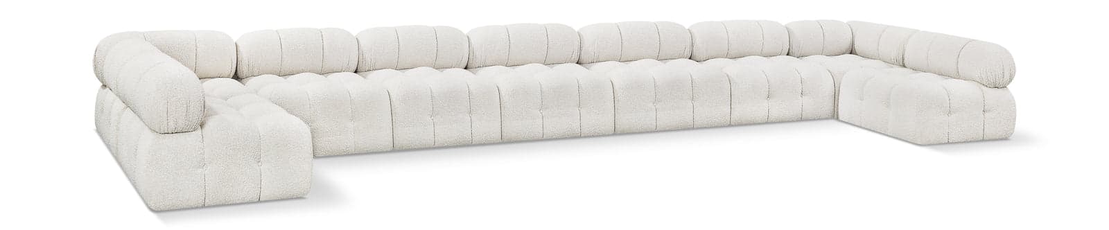 Darcy 204" Cream Boucle Fabric Upholstered Sectional, 9-Piece — View 1 (1/3)