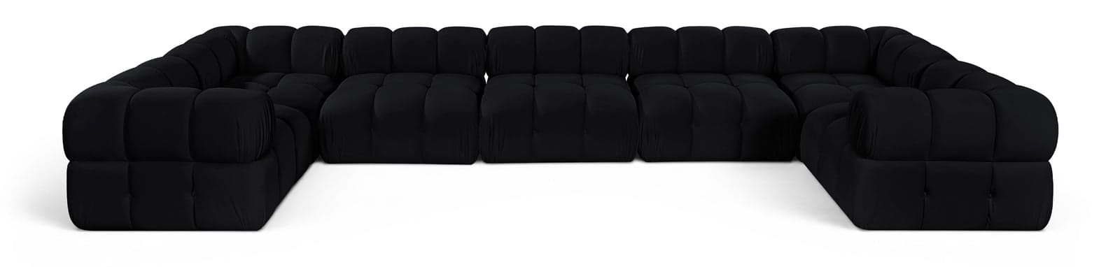Camden Black Velvet Performance Fabric Upholstered Sectional, 7-Piece (Style 6) — Vista 1 (1/3)