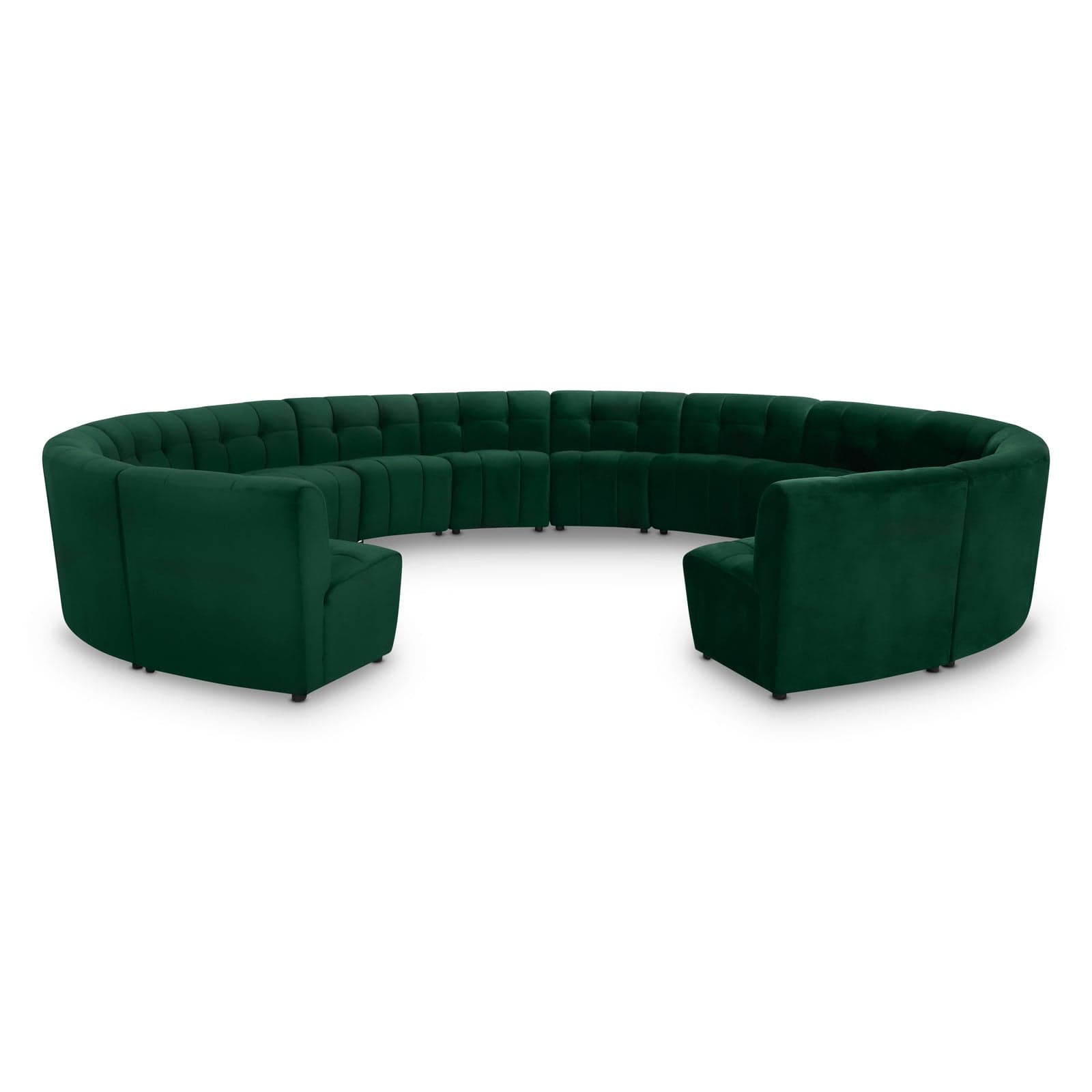 Kira 177.5" Green Velvet Upholstered Sectional, 14-Piece — Vista 1 (1/3)