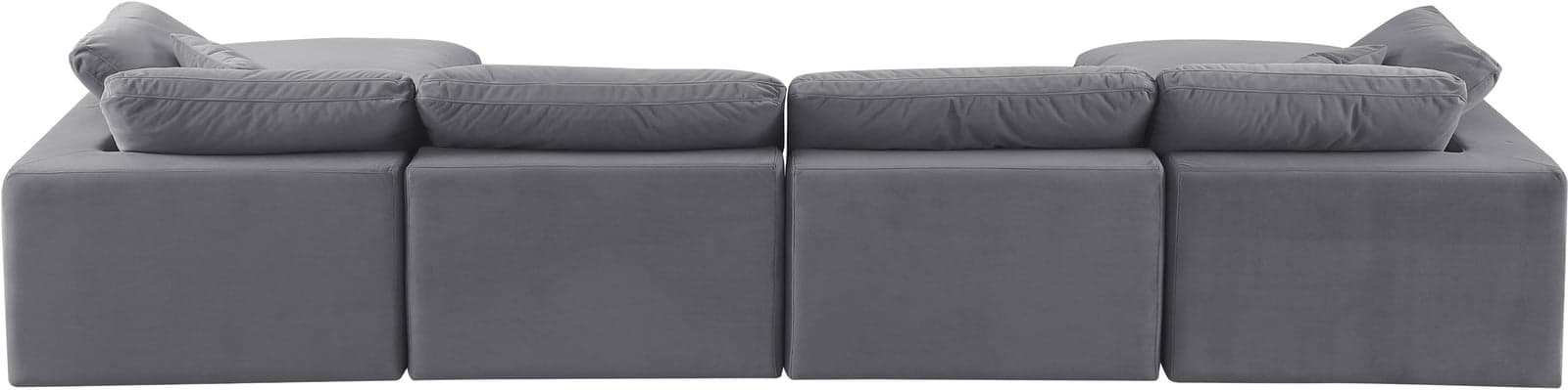 Farrah 158" Grey Velvet Upholstered Sectional, 6-Piece (Style 2) — View 1 (1/3)
