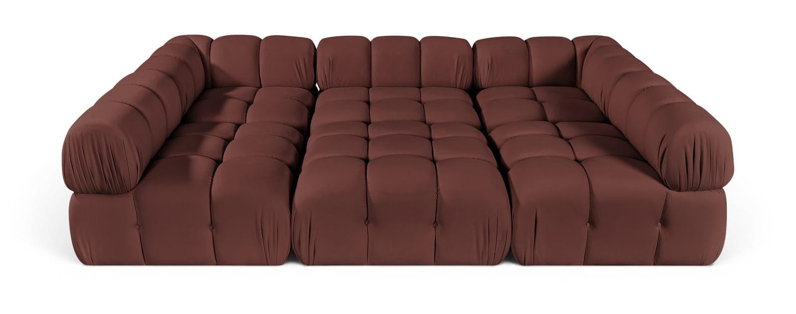 Camden Rose Velvet Performance Fabric Upholstered Sectional, 6-Piece (Style 8) — Vista 1 (1/3)