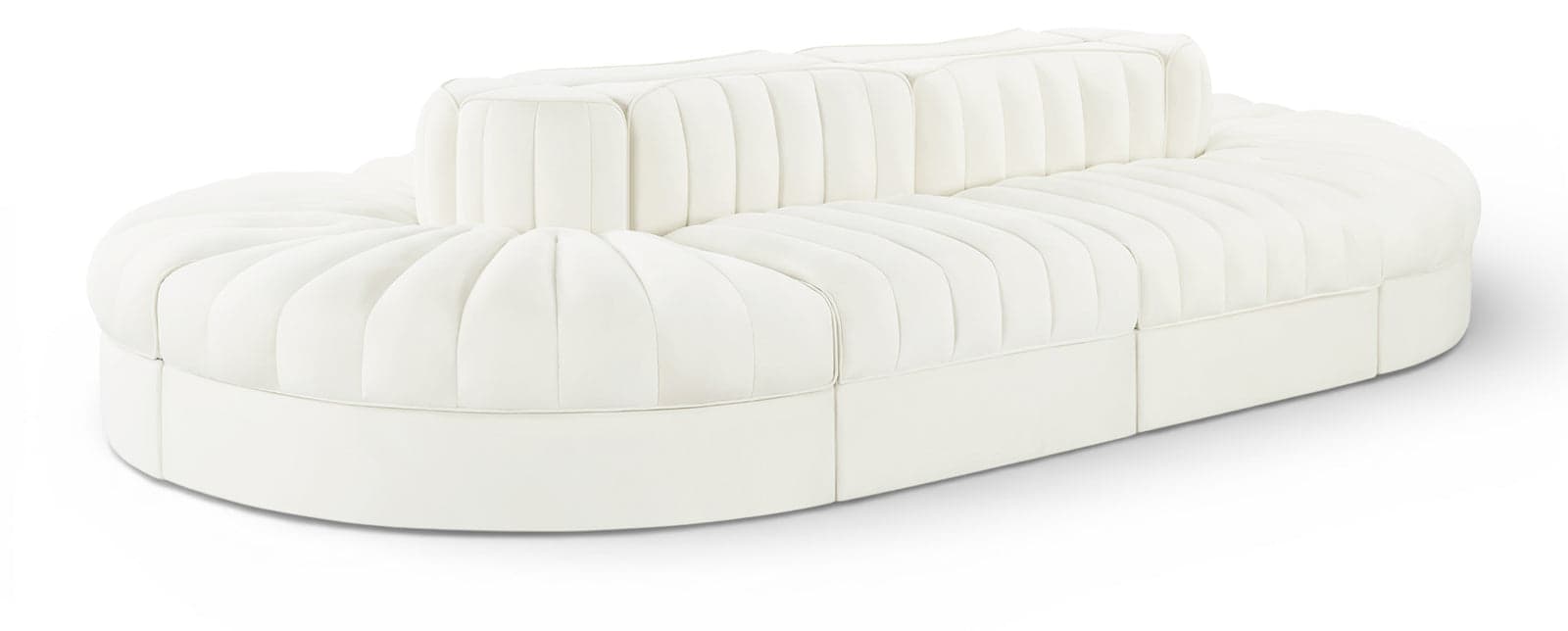 Talia Cream Velvet Performance Fabric Upholstered Sectional, 8-Piece (Style 2) — Vista 1 (1/3)