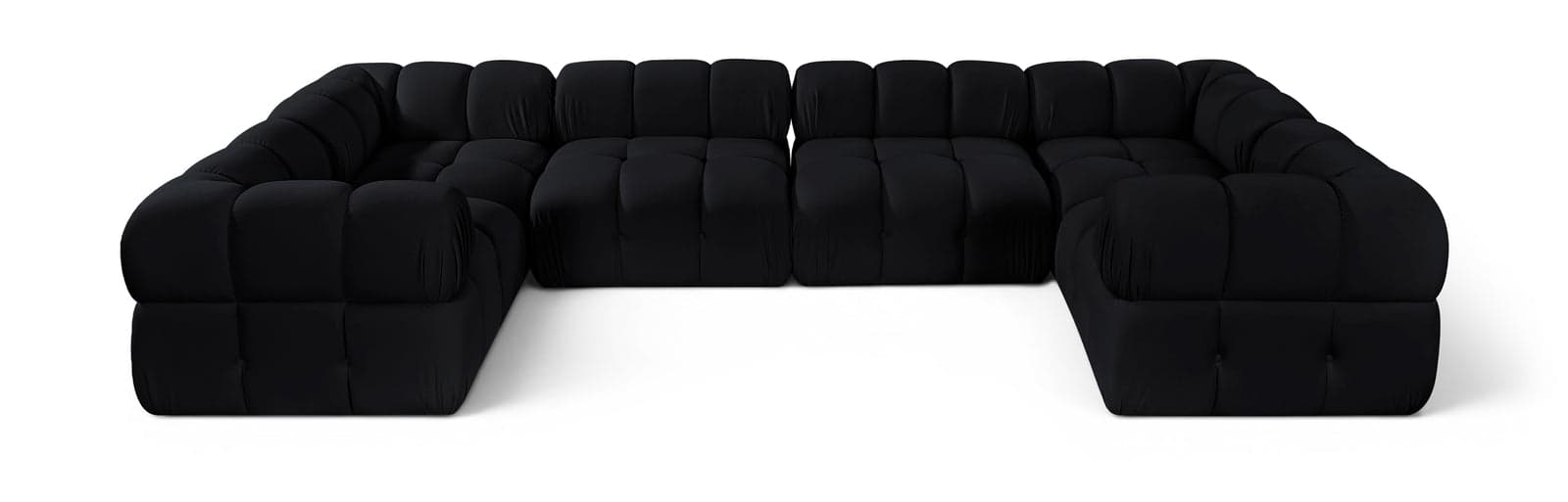 Camden Black Velvet Performance Fabric Upholstered Sectional, 6-Piece (Style 7) — Vista 1 (1/3)