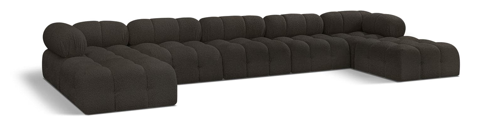 Darcy 170" Brown Boucle Fabric Upholstered Sectional, 7-Piece (Style 2) — View 1 (1/3)