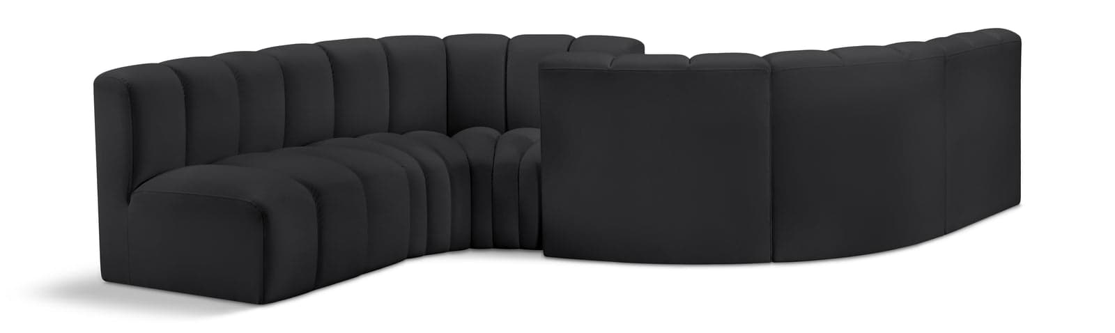 Yara 145" Vegan Leather Upholstered Sectional, 6-Piece (Style 2) — Vista 1 (1/5)