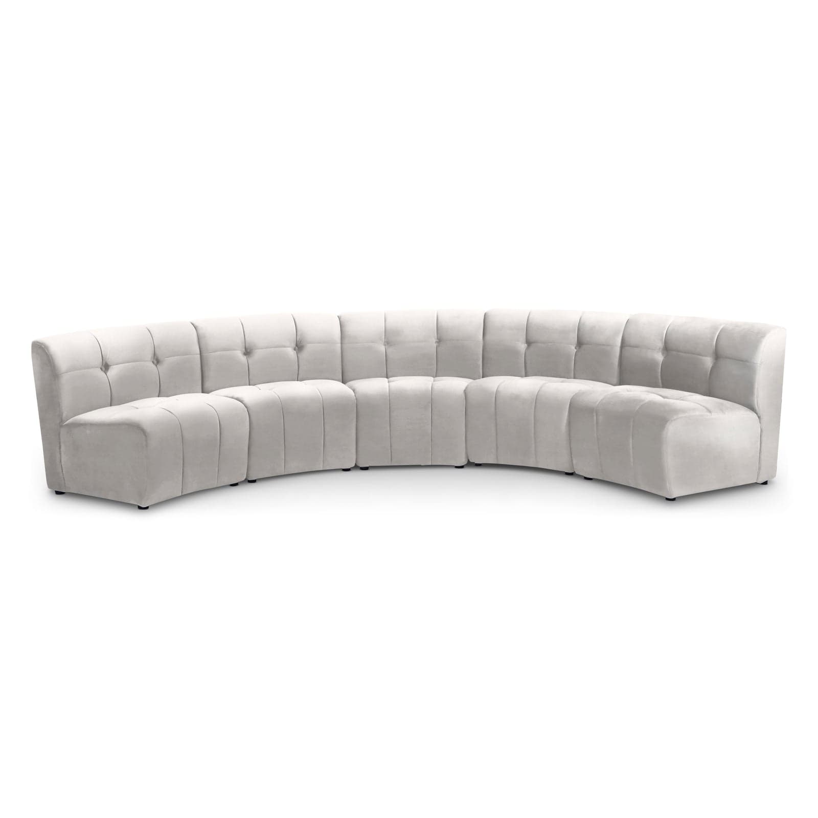 Kira 141.5" Cream Velvet Upholstered Sectional, 5-Piece — Vista 1 (1/3)