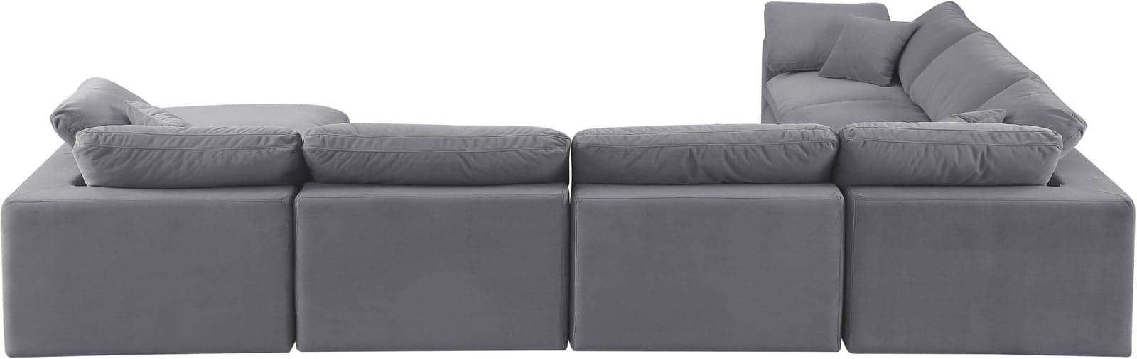 Farrah 158" Grey Velvet Upholstered Sectional, 7-Piece — View 1 (1/3)