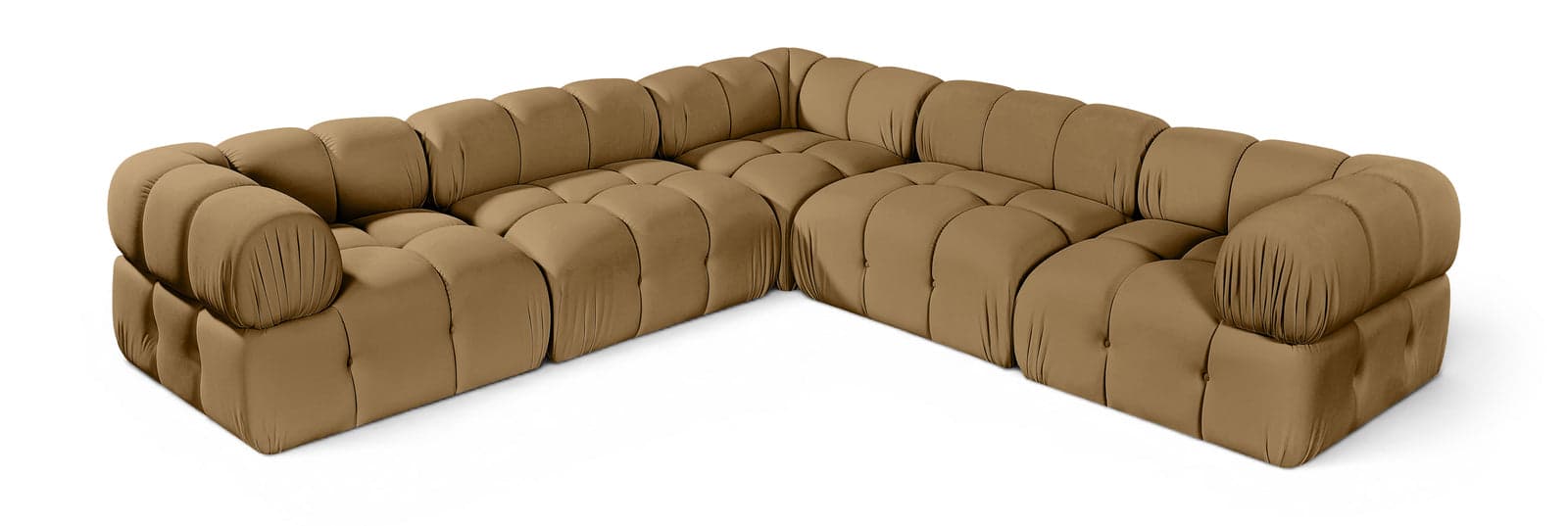 Camden Saddle Velvet Performance Fabric Upholstered Sectional, 5-Piece (Style 3) — Vista 1 (1/3)
