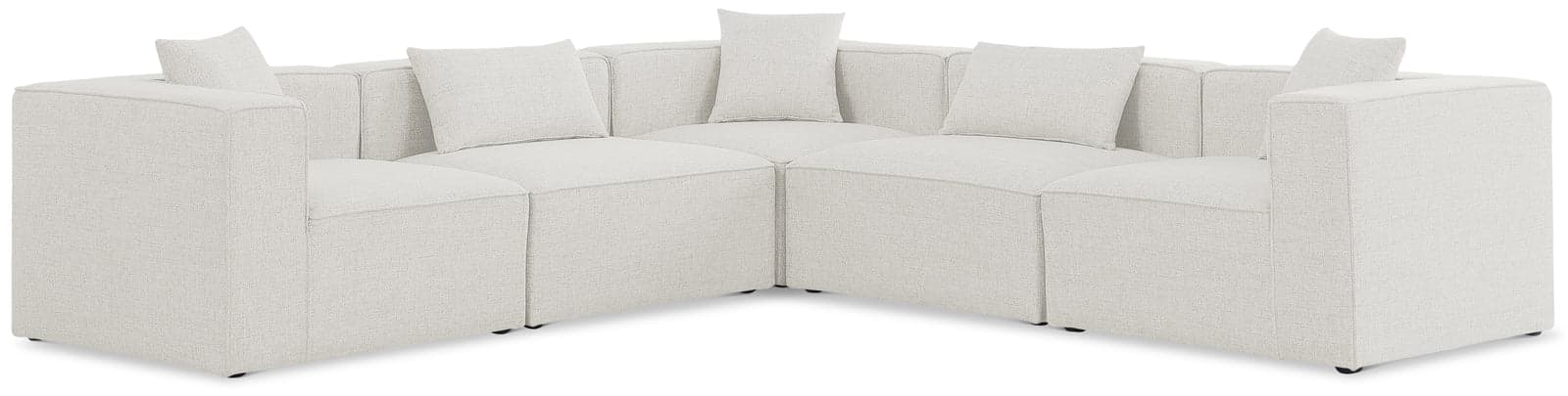 Farrah 108" Cream Fabric Upholstered Sectional, 5-Piece (Style 2) — Vista 1 (1/3)