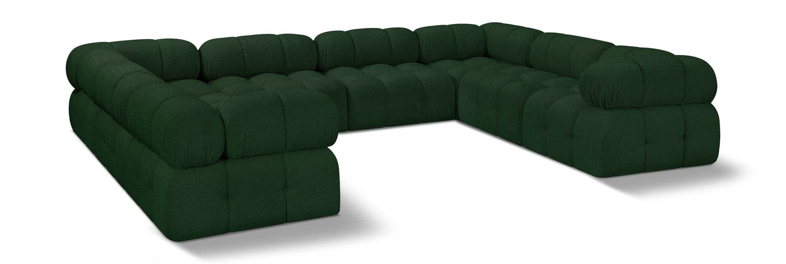 Darcy 136" Green Boucle Fabric Upholstered Sectional, 8-Piece — View 1 (1/3)