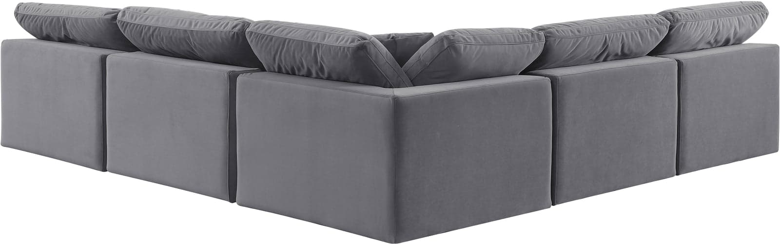 Farrah 118" Grey Velvet Upholstered Sectional, 5-Piece — Vista 1 (1/3)